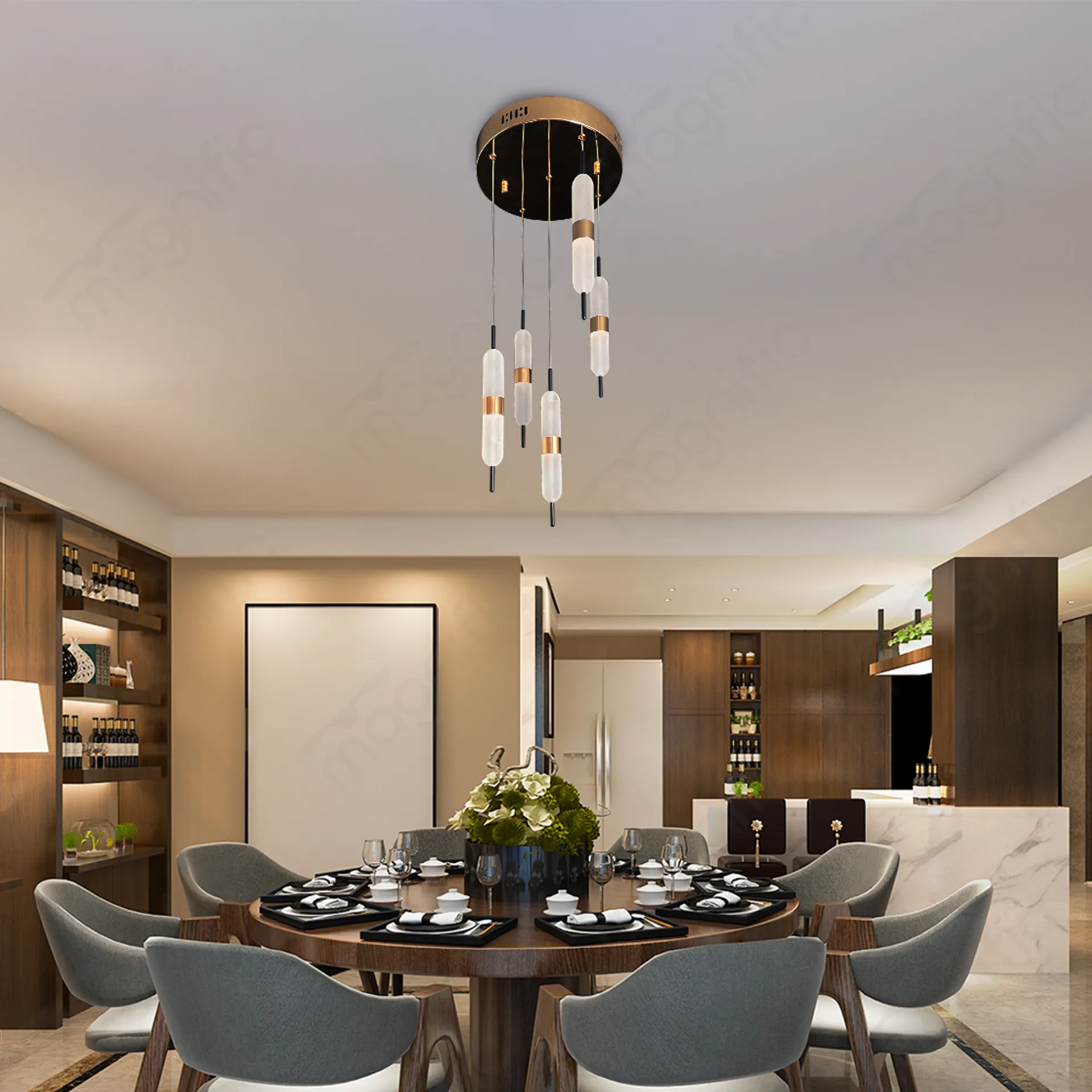 Magnific Round hanging chandelier