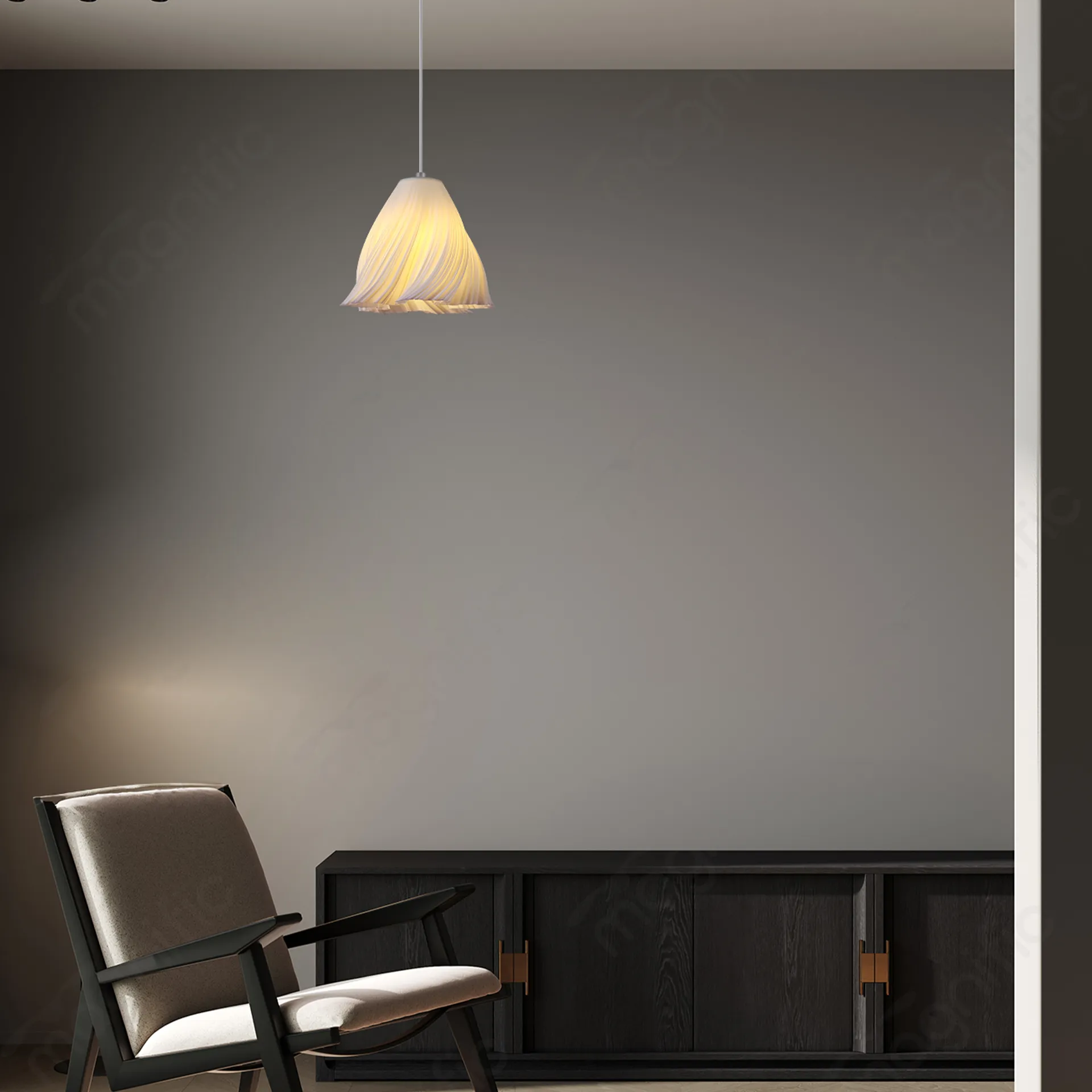 Magnific Unique 3D Flower Pendant Light White