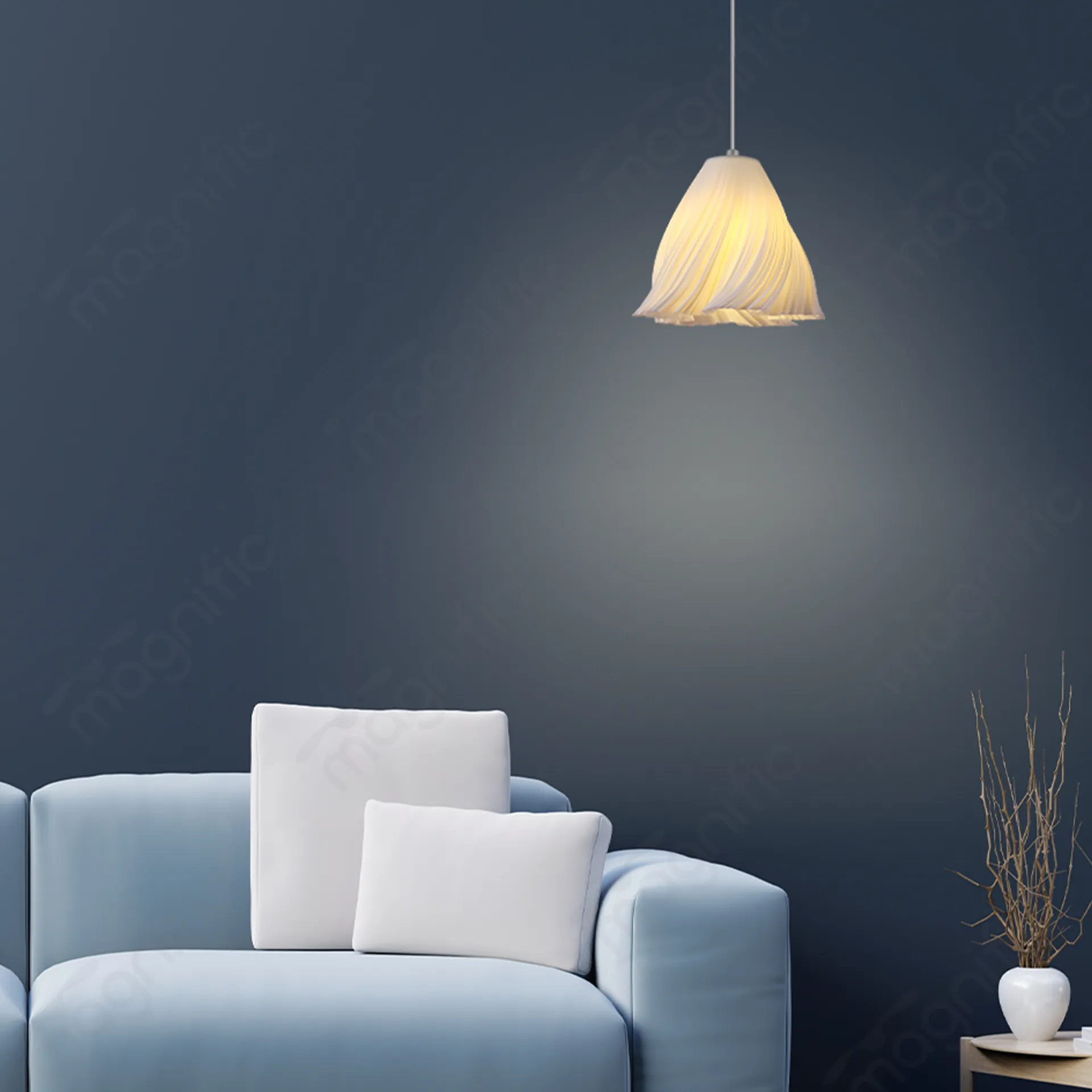 Magnific Unique 3D Flower Pendant Light White