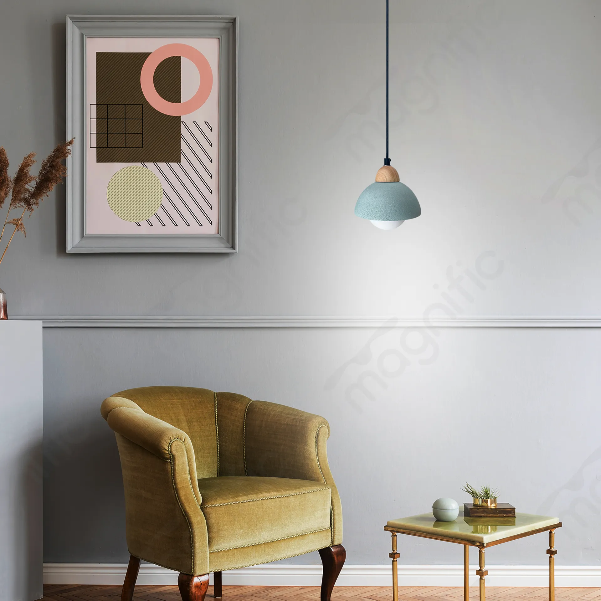 Magnific Modern Seafoam Green Hanging Light