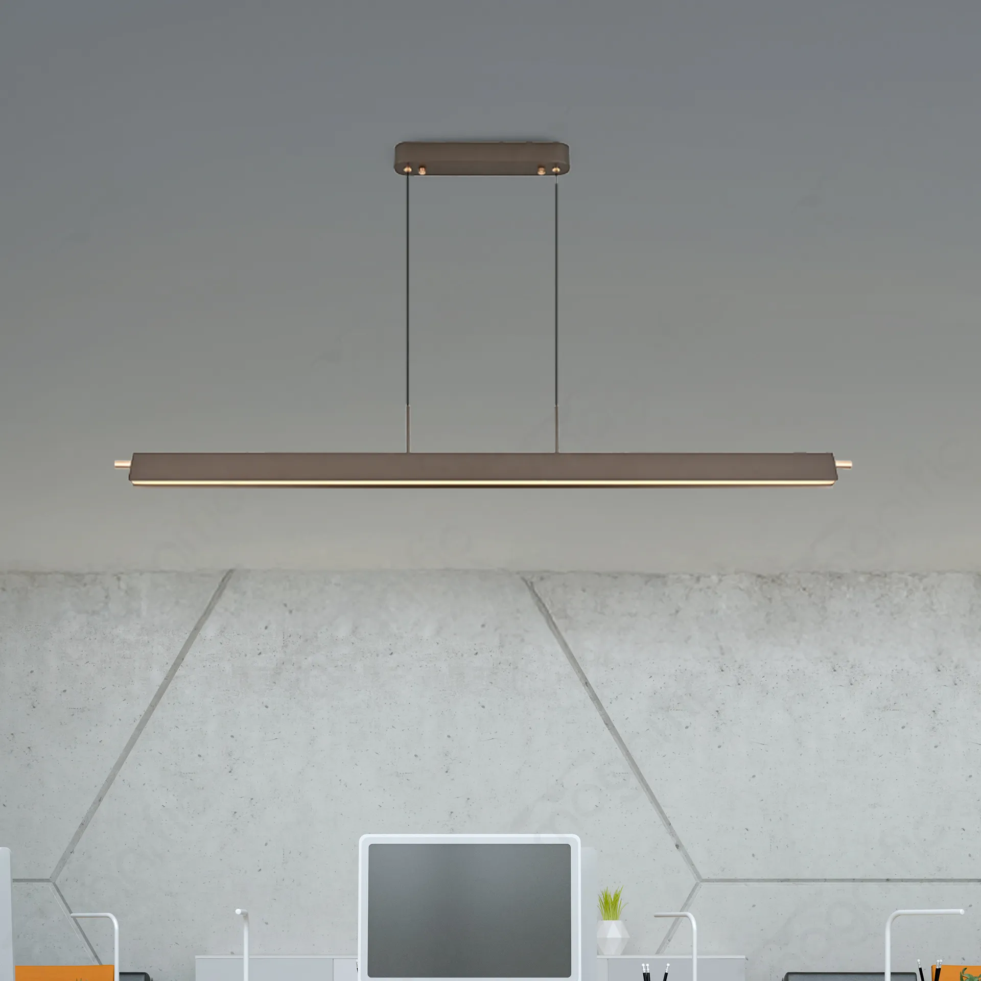 Magnific Brushed Coffee and Grey Linear Pendant