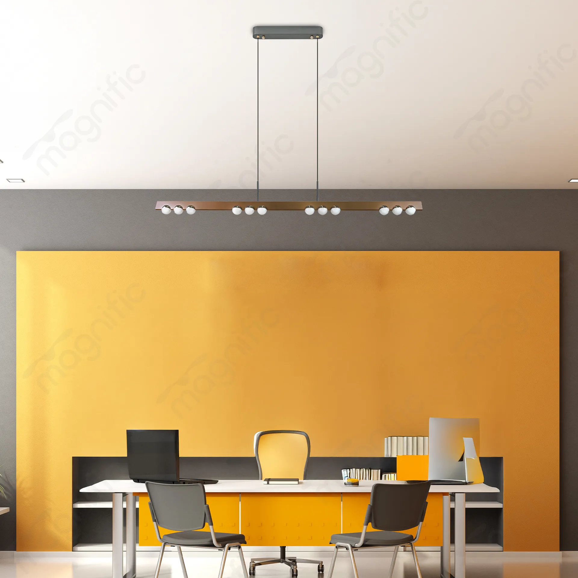 Magnific Brushed Grey or Coffee Office Light