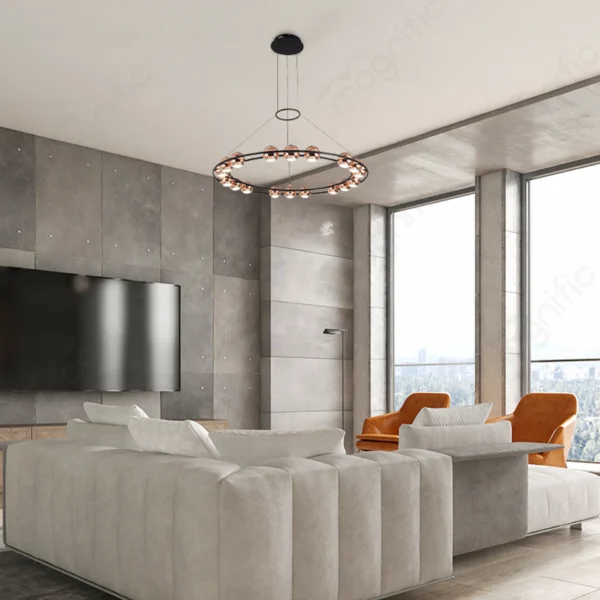 Magnific Sleek Rose Gold Pendant Light