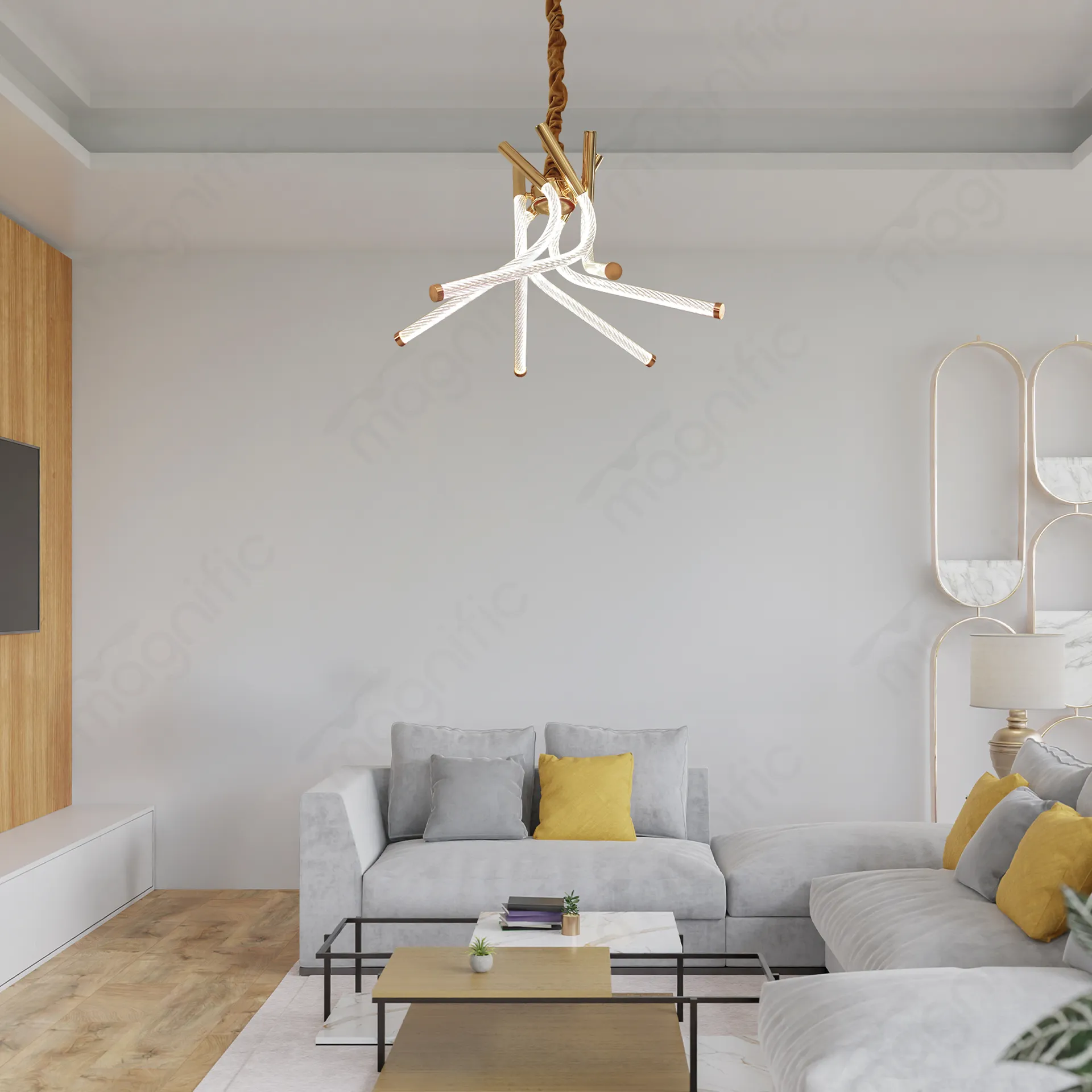 Magnific French Gold Modern Pendant Light