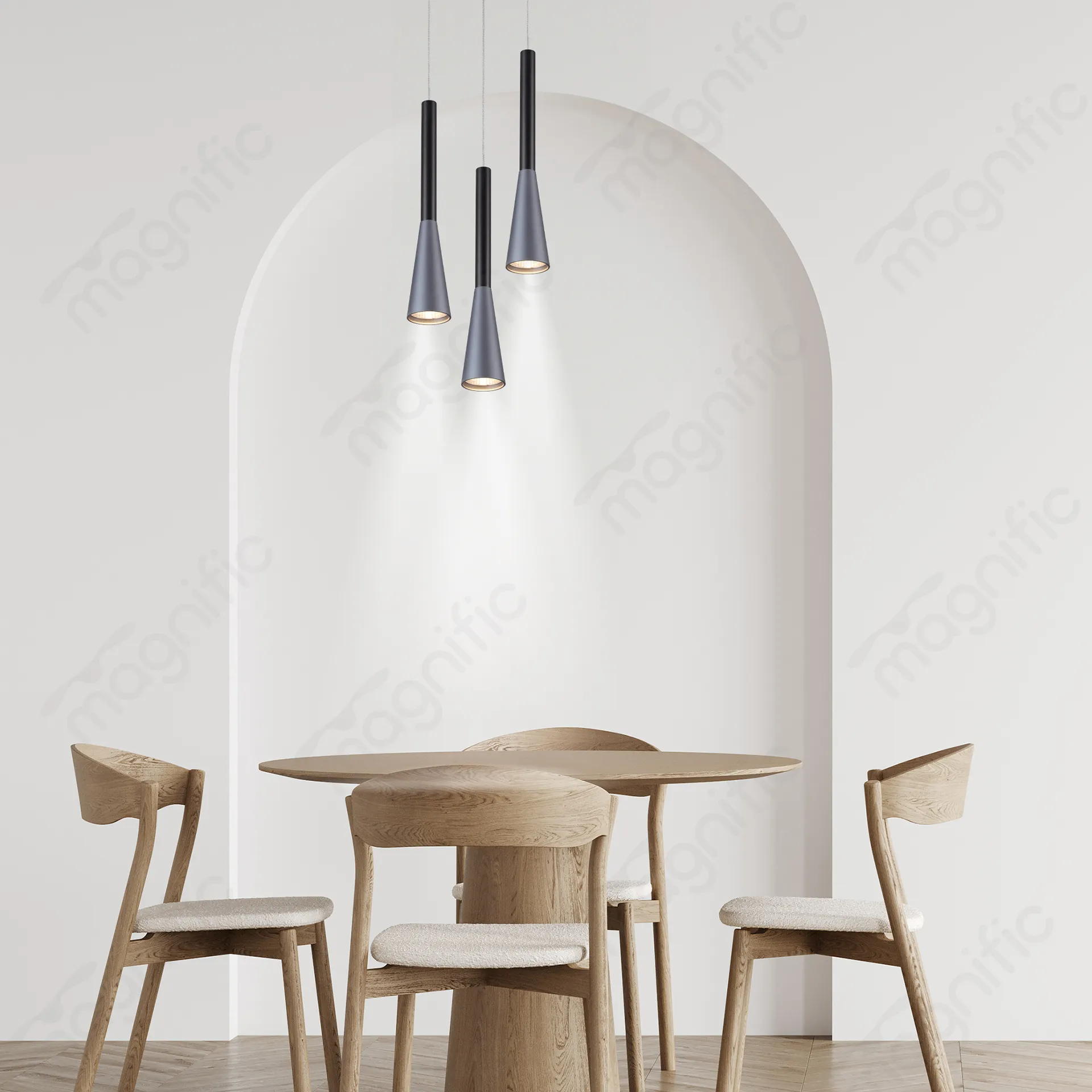Magnific Minimalist Pendant Light in Black and Grey