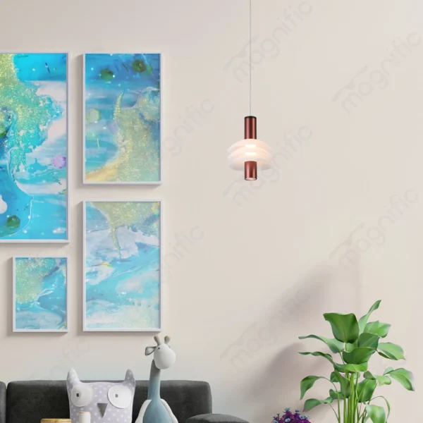 Magnific Sleek Black & Rose Gold Pendant Light