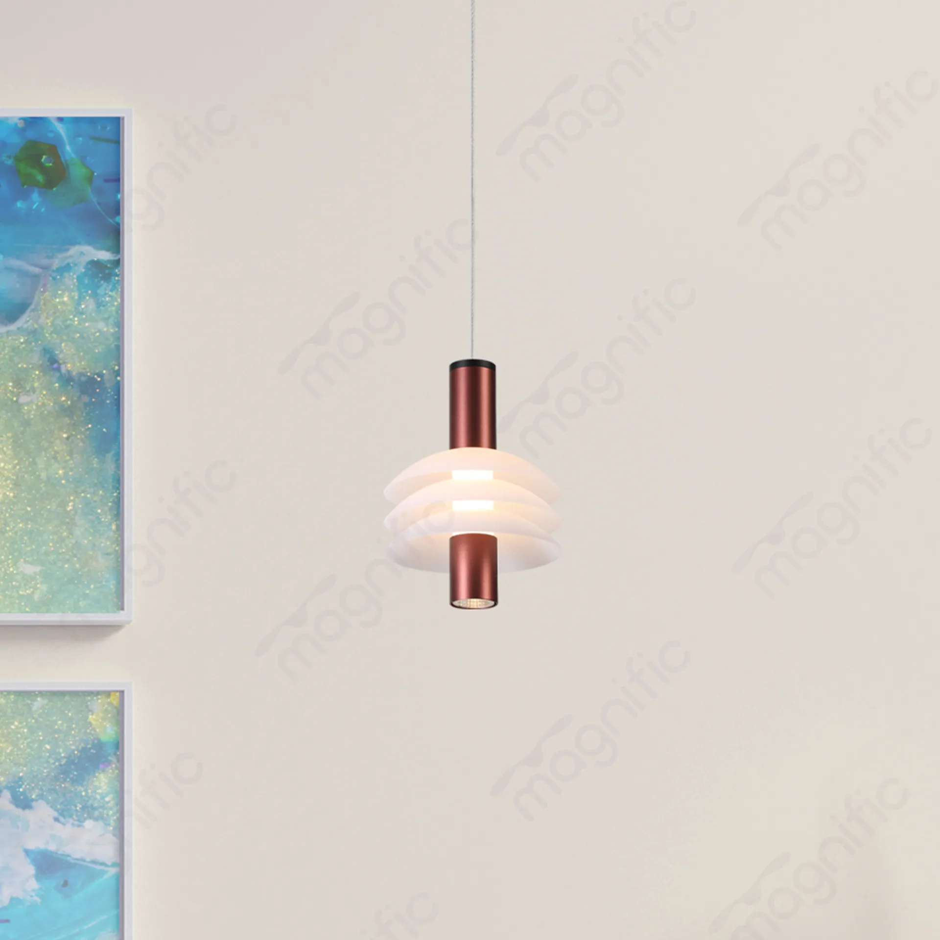 Magnific Sleek Black & Rose Gold Pendant Light