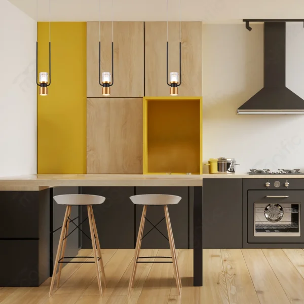 Magnific Modern Black and Gold Pendant Light