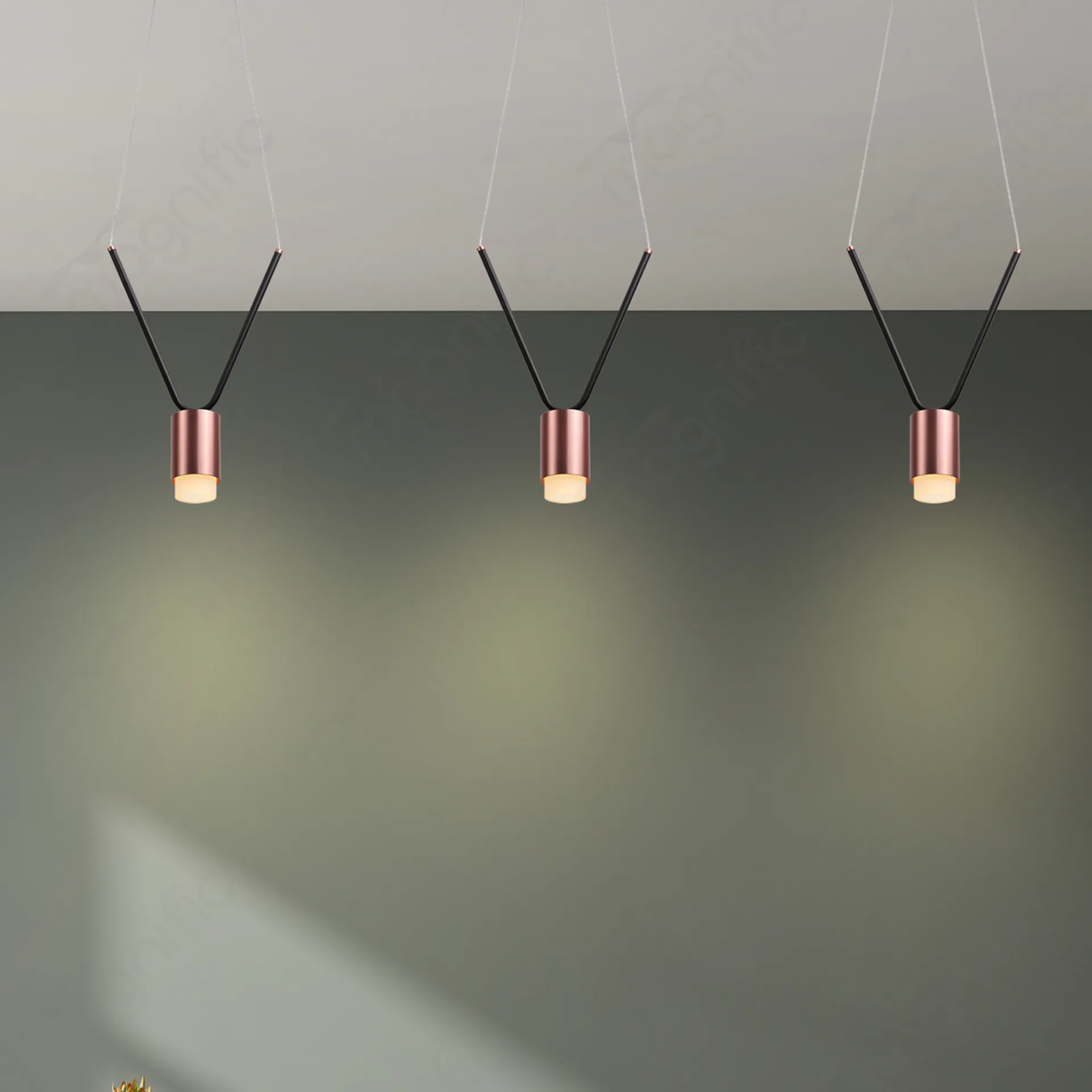 Magnific Bold Black and Rose Gold Hanging Light