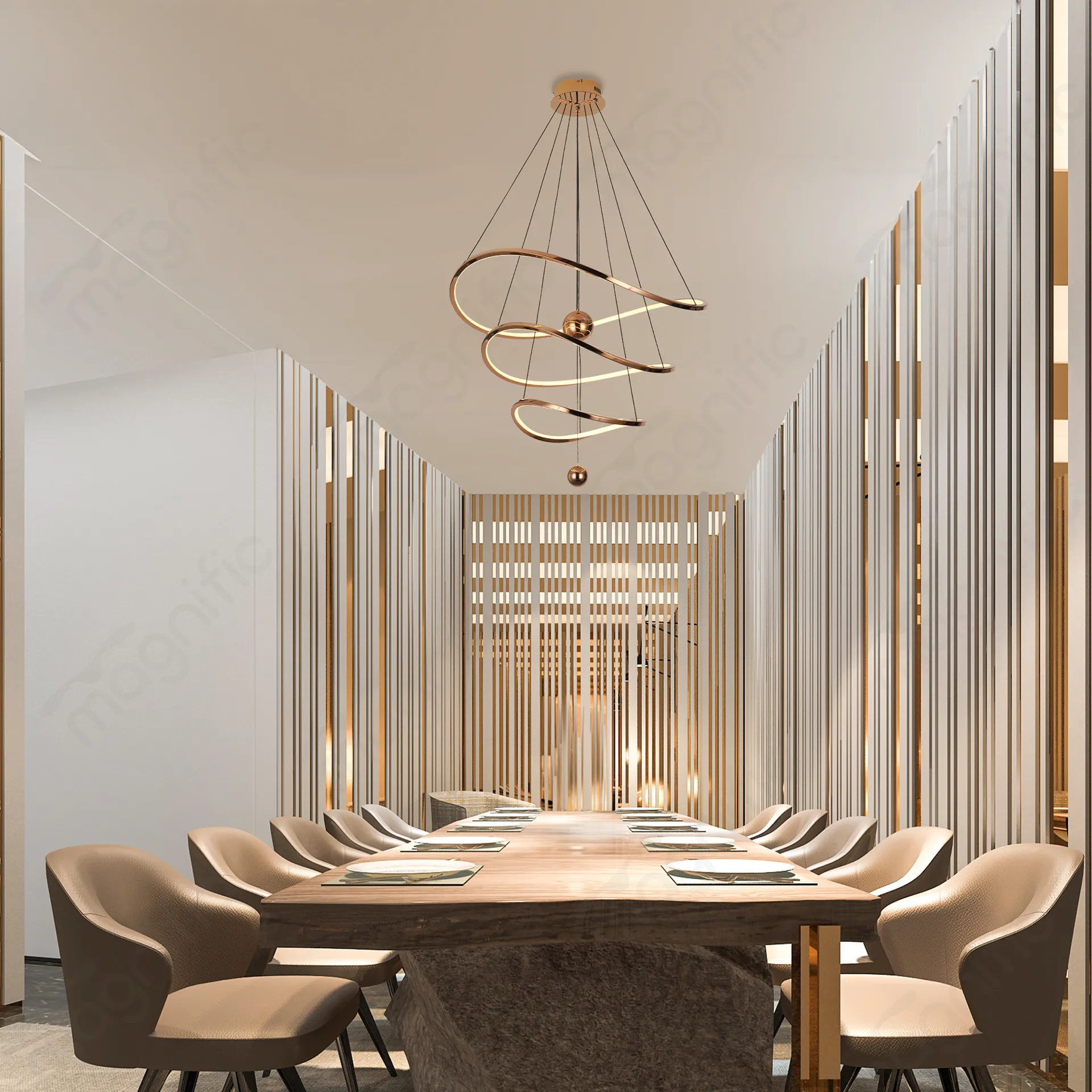 Magnific Rose Gold LED Chandelier