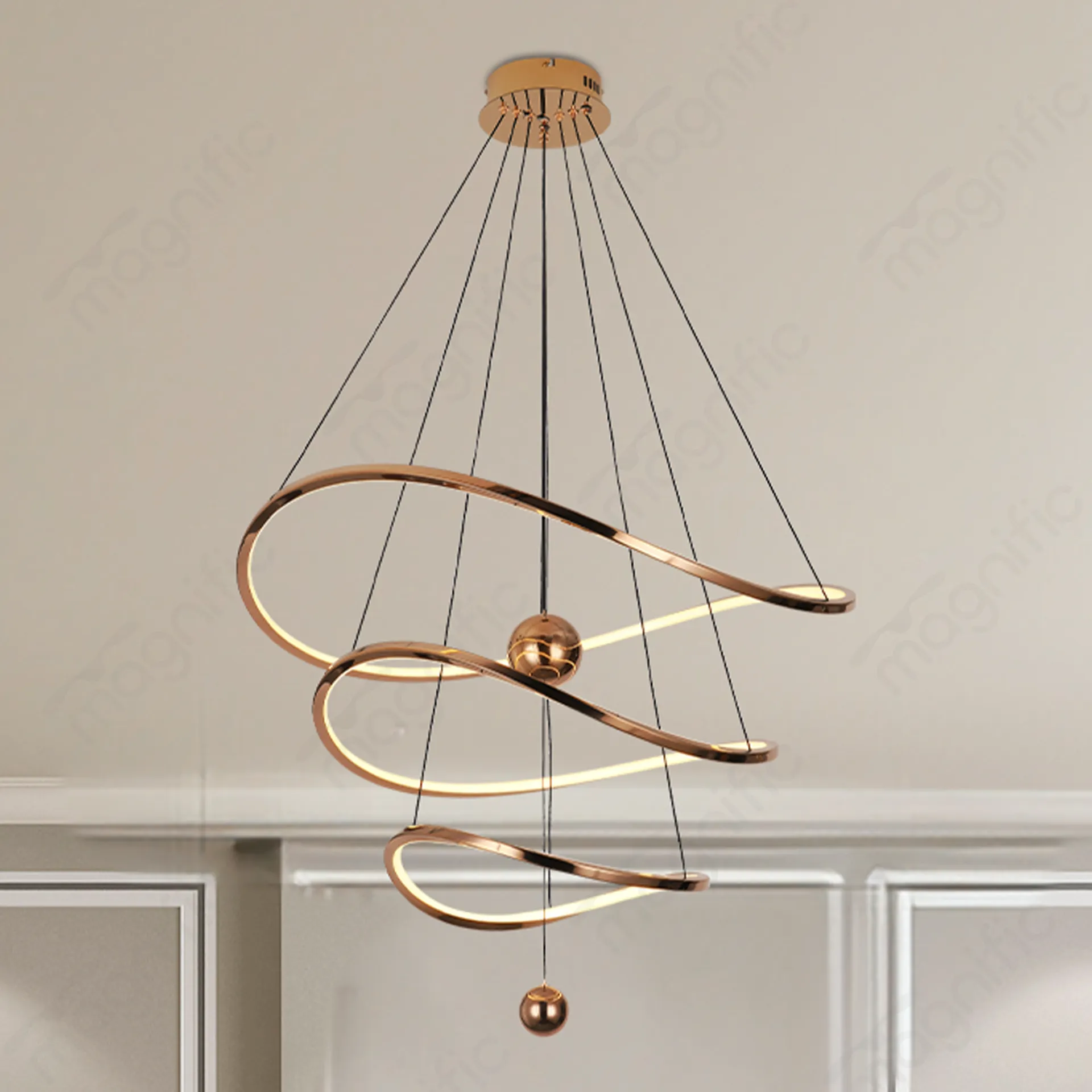 Magnific Rose Gold LED Chandelier