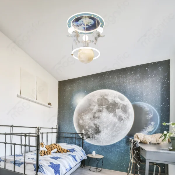 Magnific Moon & Astronaut LED Ceiling Light