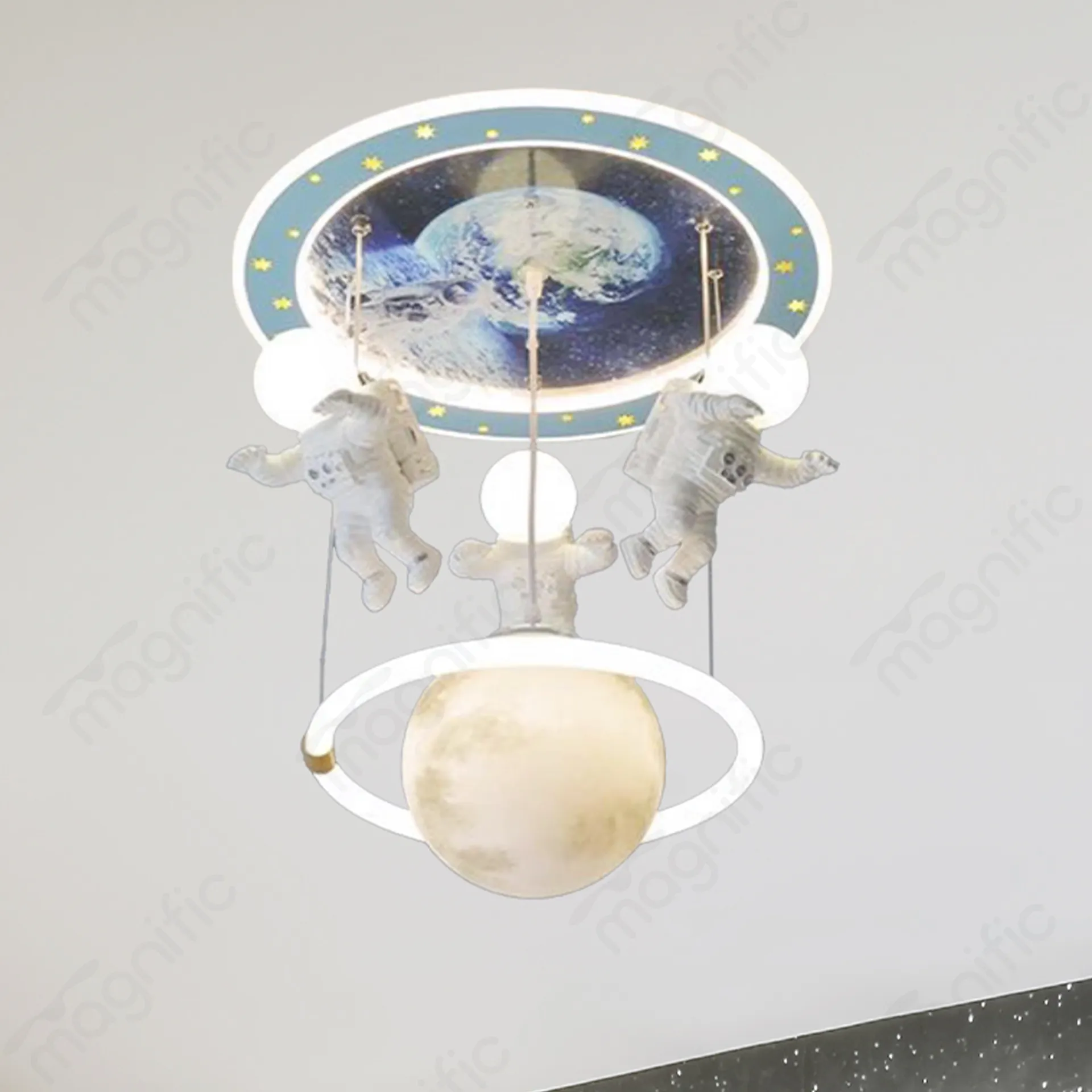 Magnific Moon & Astronaut LED Ceiling Light