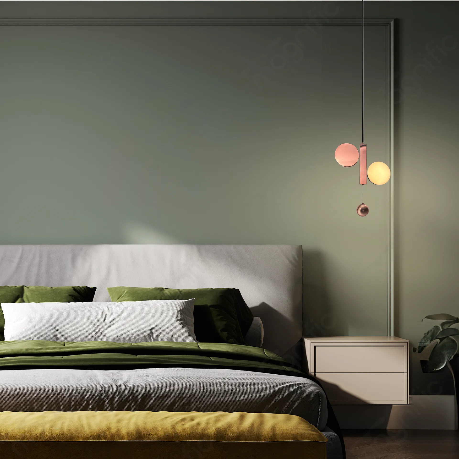 Magnific Rose gold pendant light