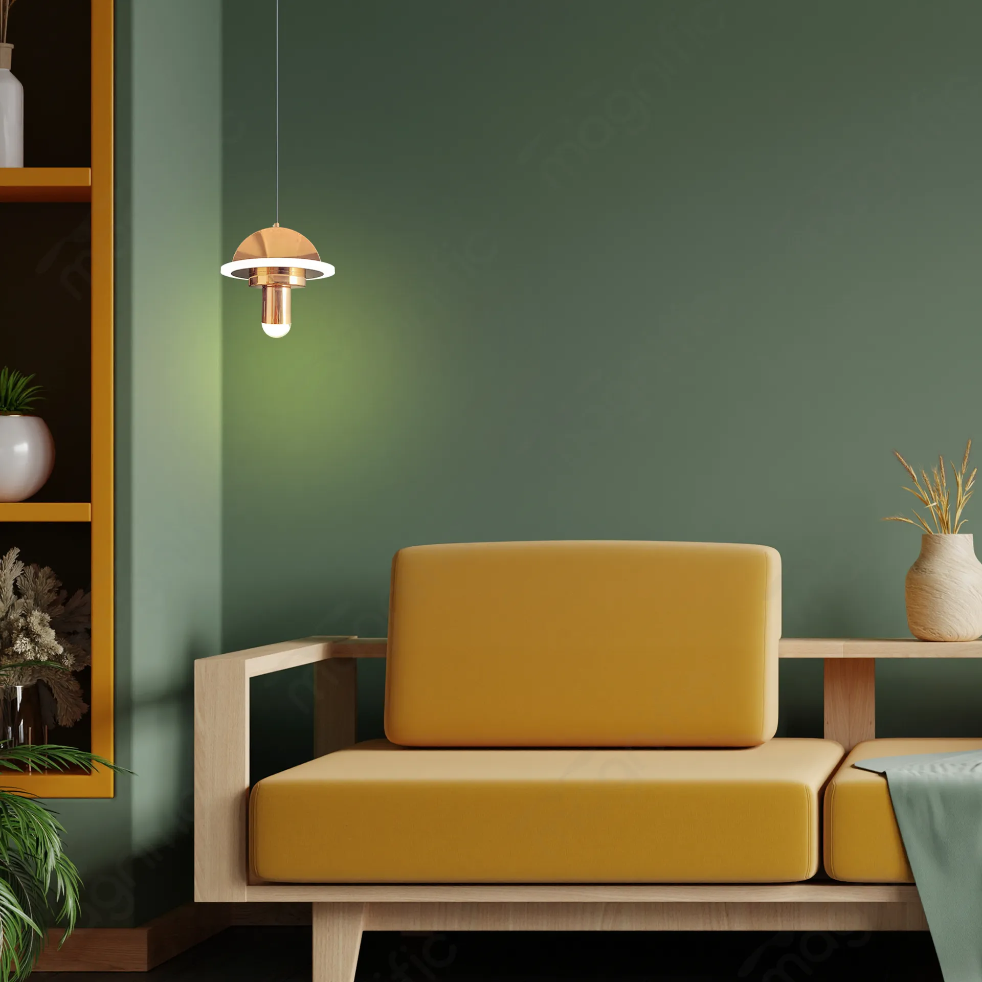 Magnific Sleek Rose Gold Pendant Light