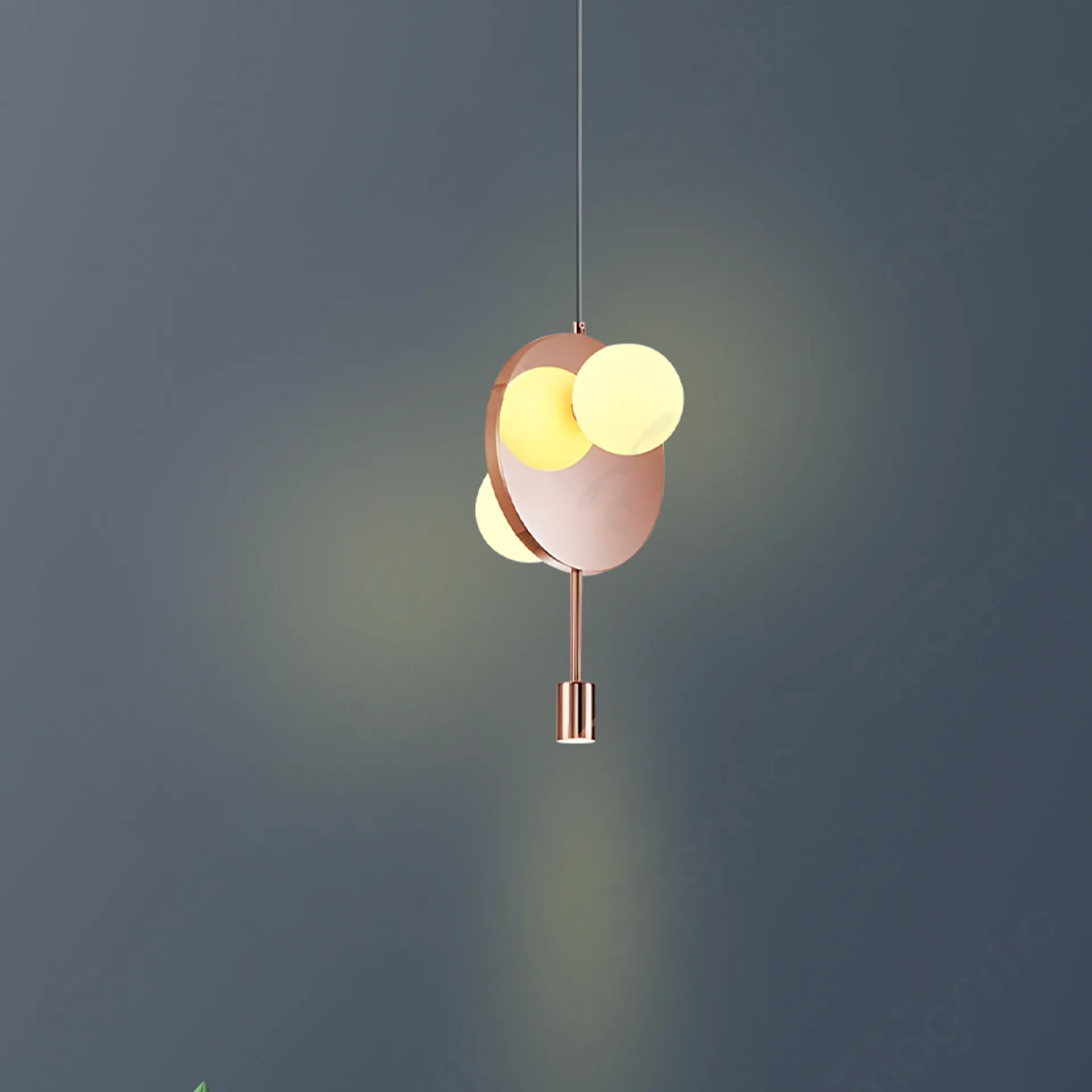Magnific Rectangular Rose Gold Pendant Light