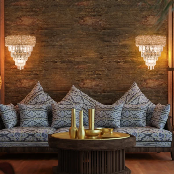 Magnific Designer Crystal Gold Wall Lamp