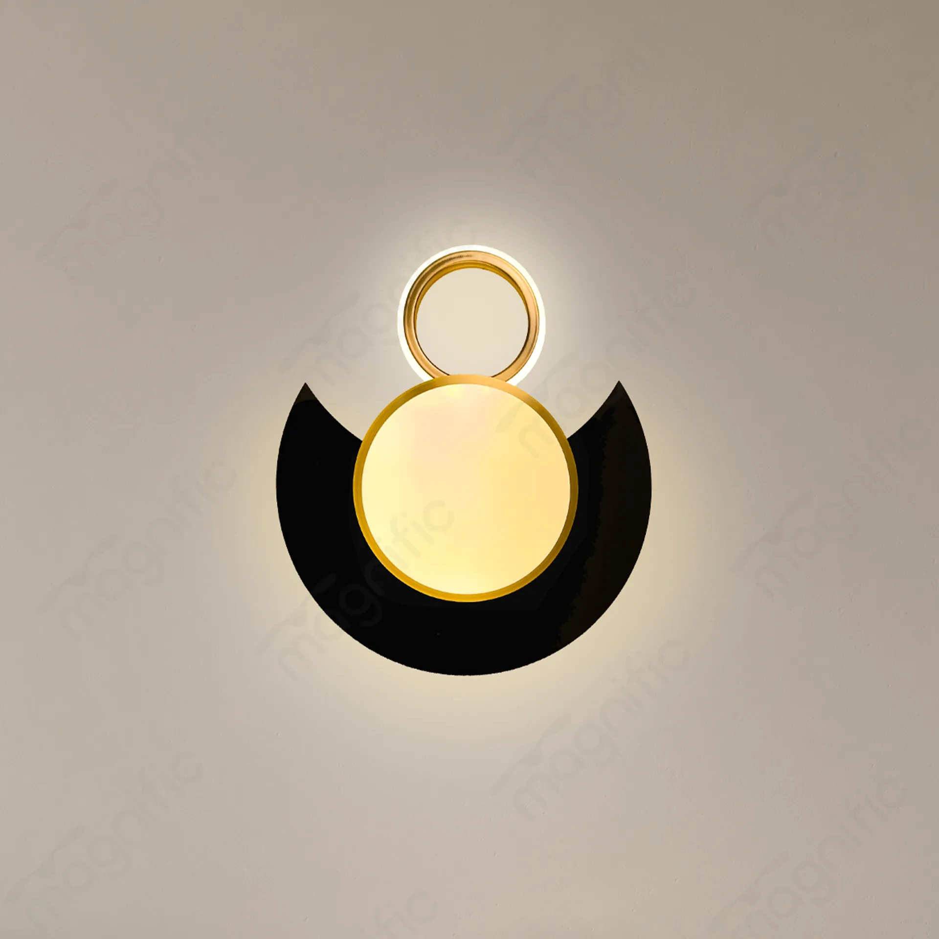 Magnific Modern Black and Gold LED Wall Light