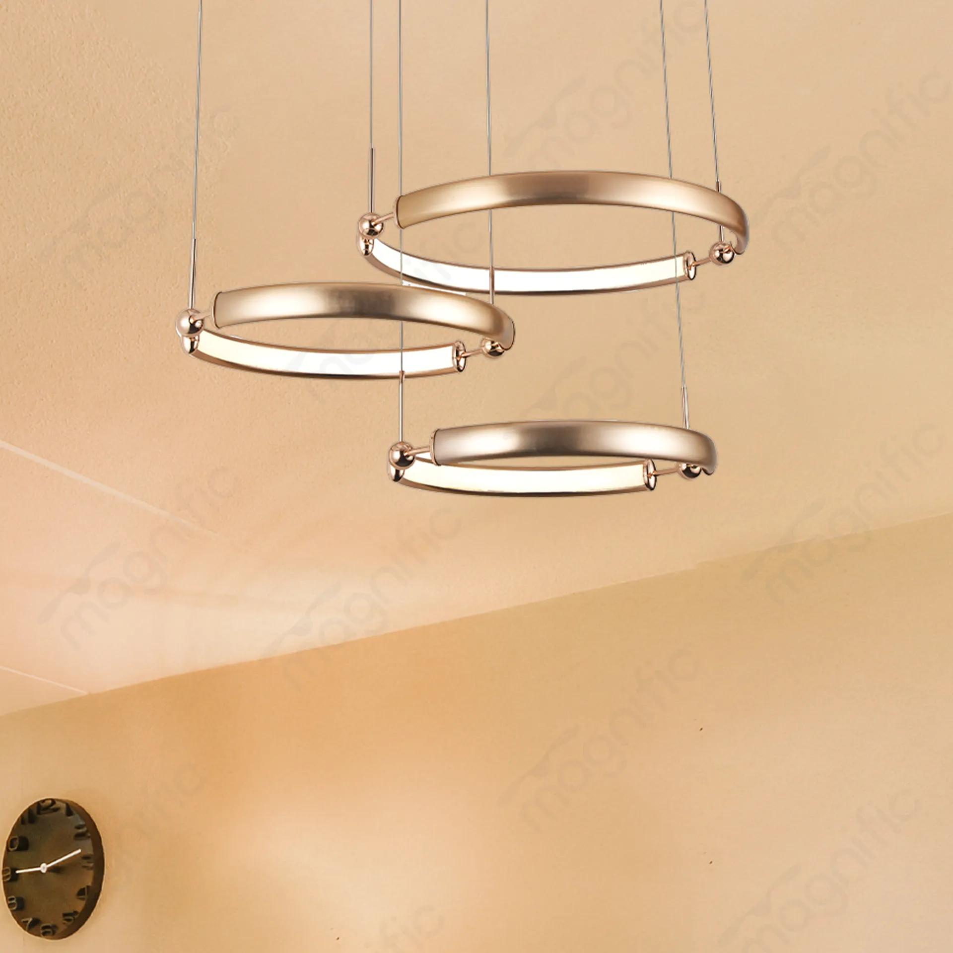 Magnific Triple-Ring LED Chandelier