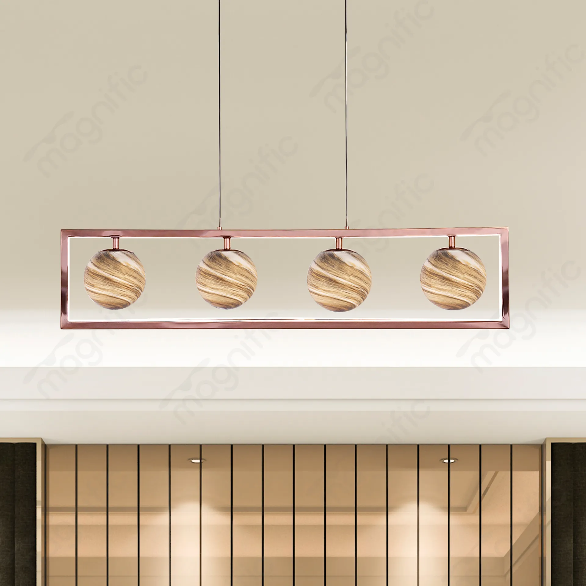 Magnific Alabaster Shades Hanging Light
