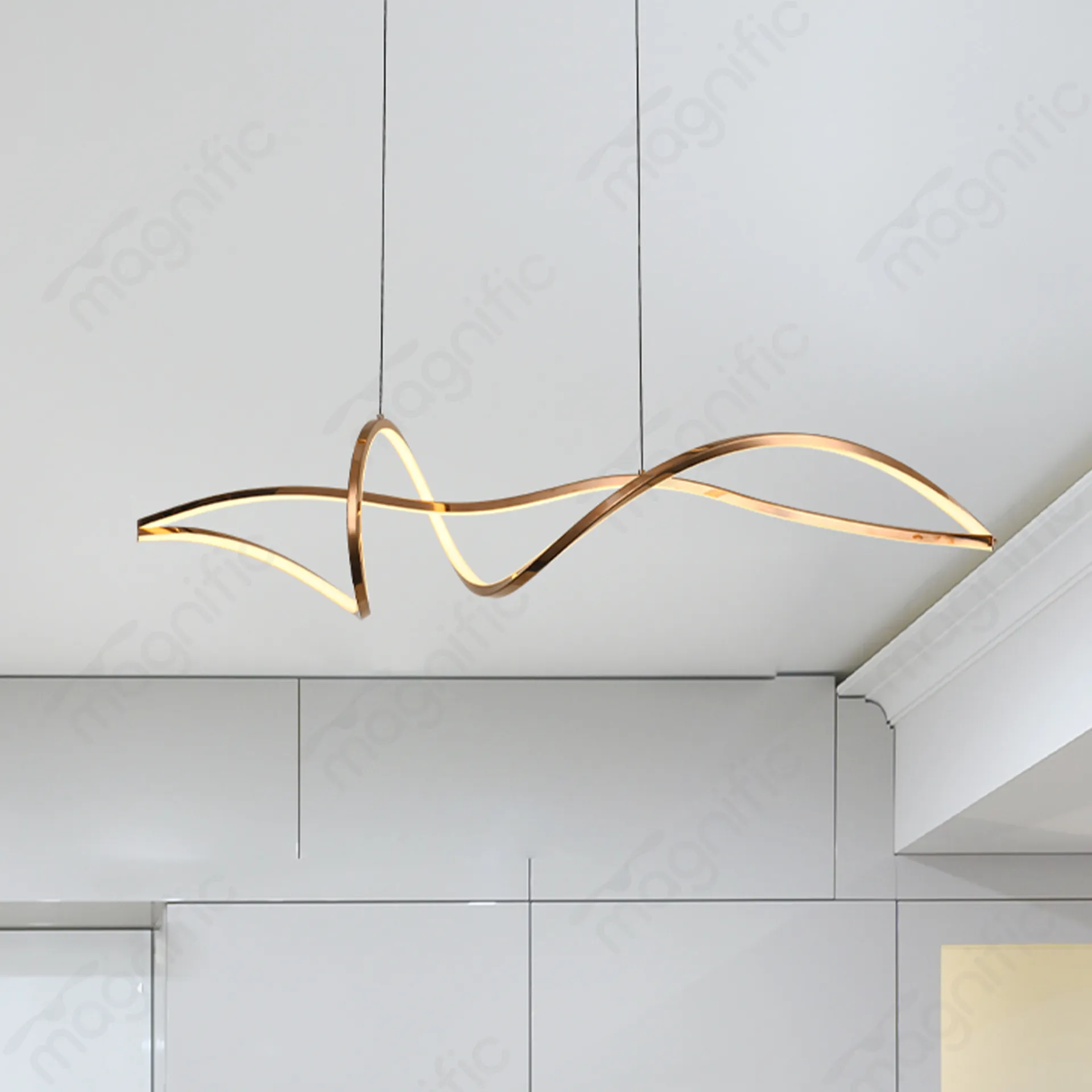 Modern Rosegold LED Hanging Light