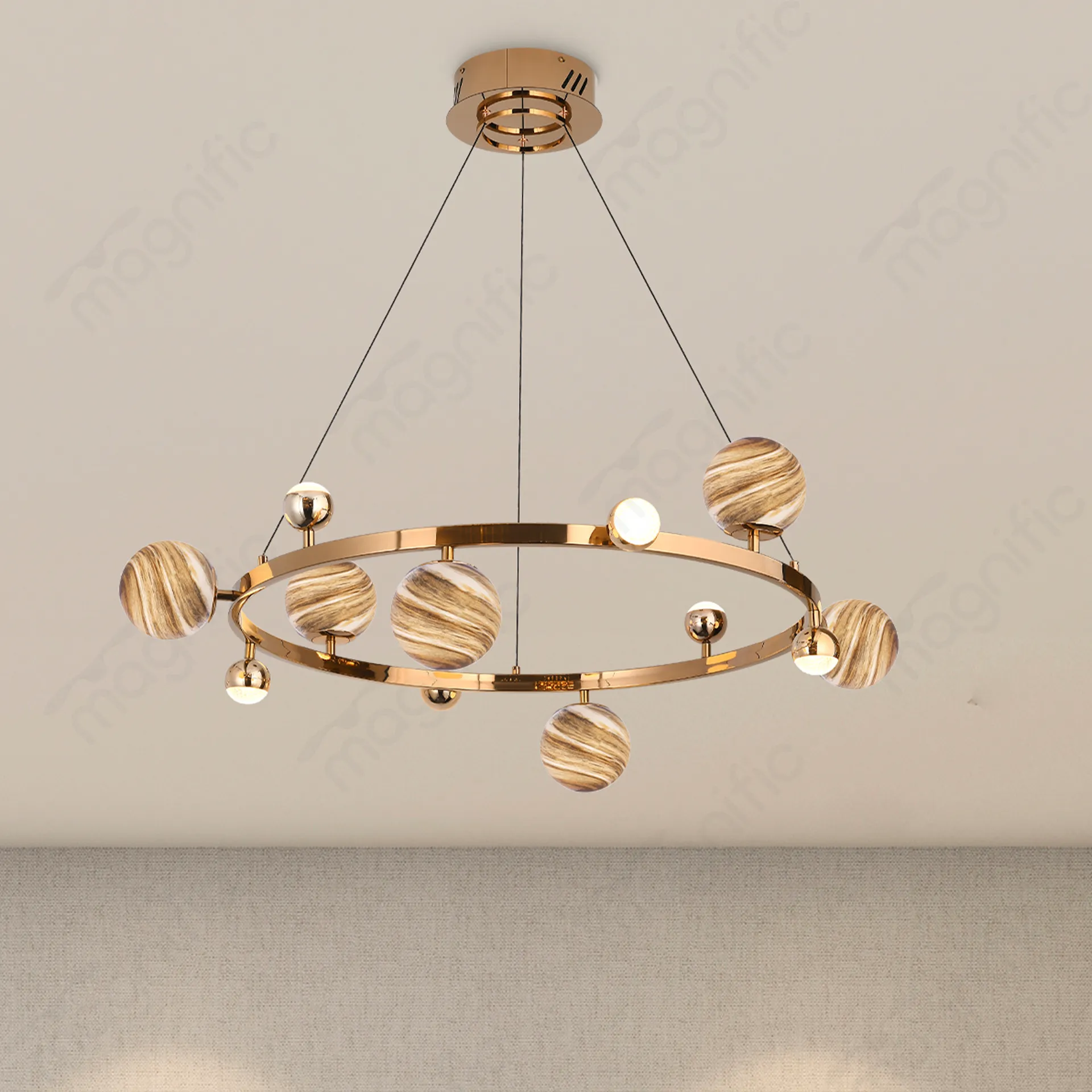 Magnific Rosegold Ring Chandelier