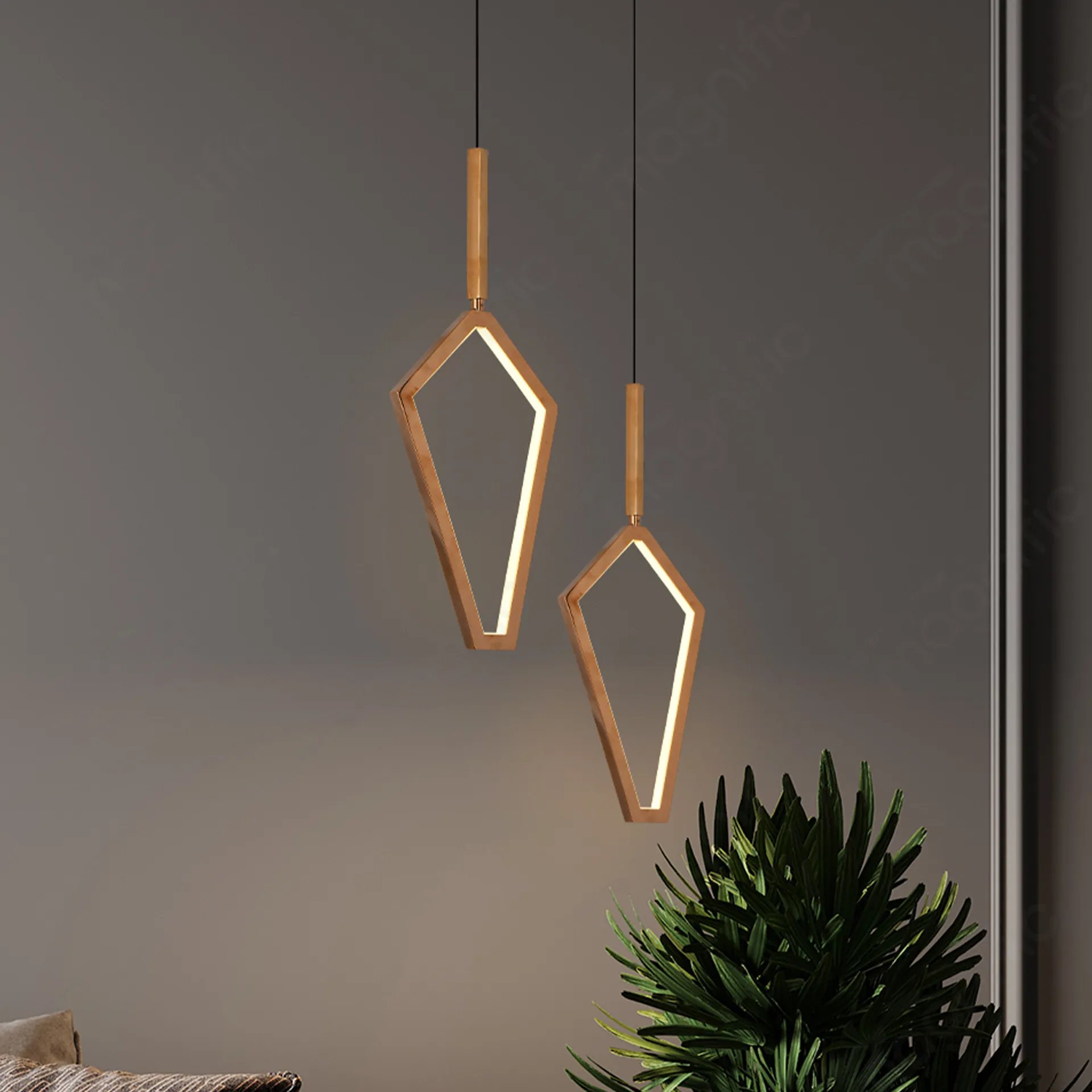 Magnific Diamond Rose Gold Pendant Light