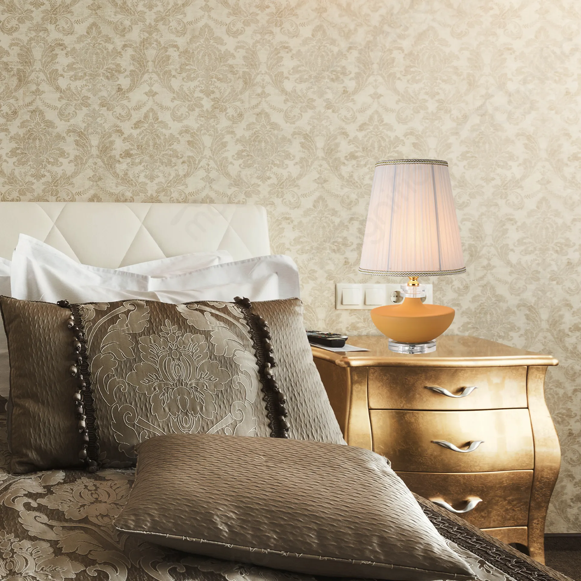 Magnific Dusty Yellow Ceramic Table Lamp