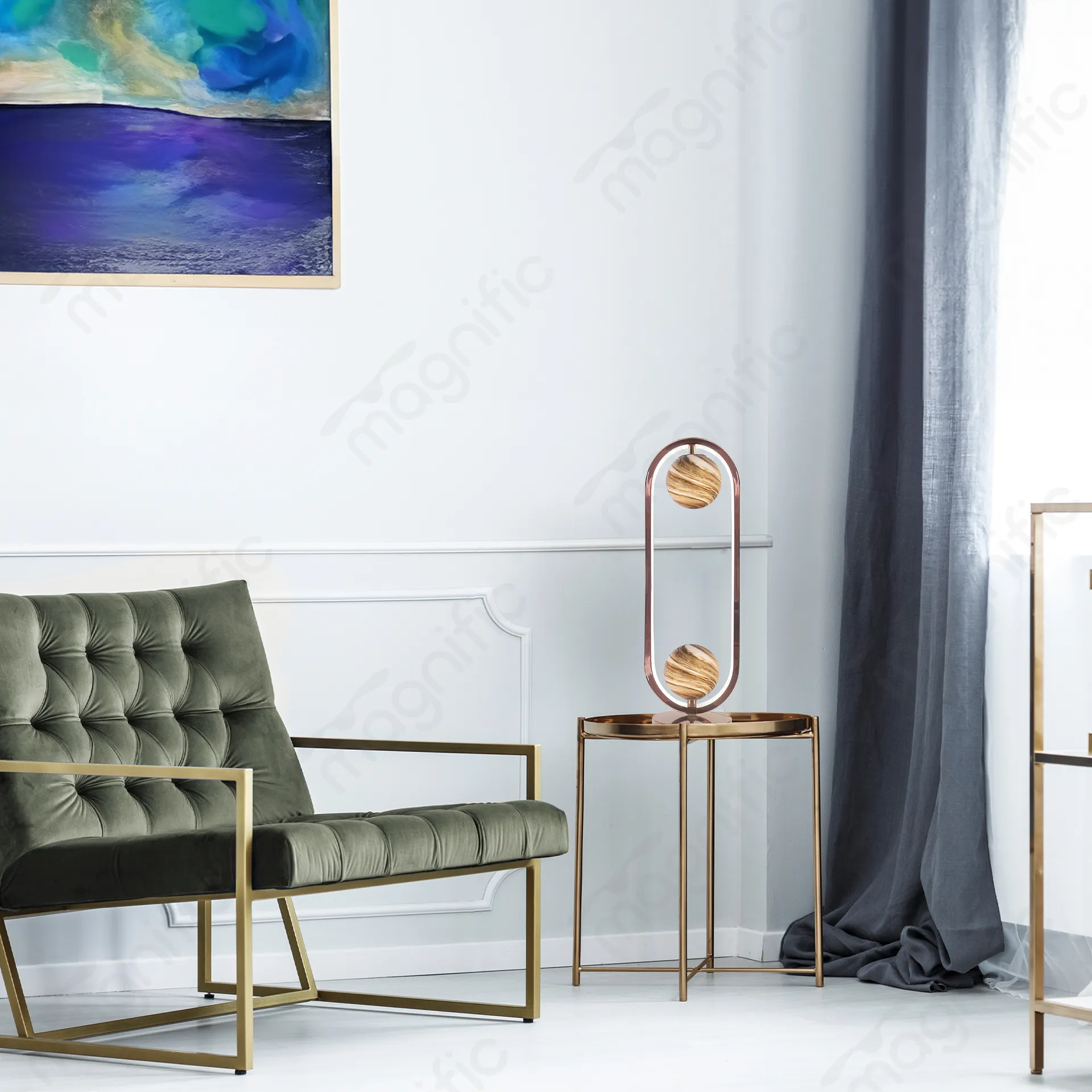 Magnific Designer Rose Gold Table Lamp