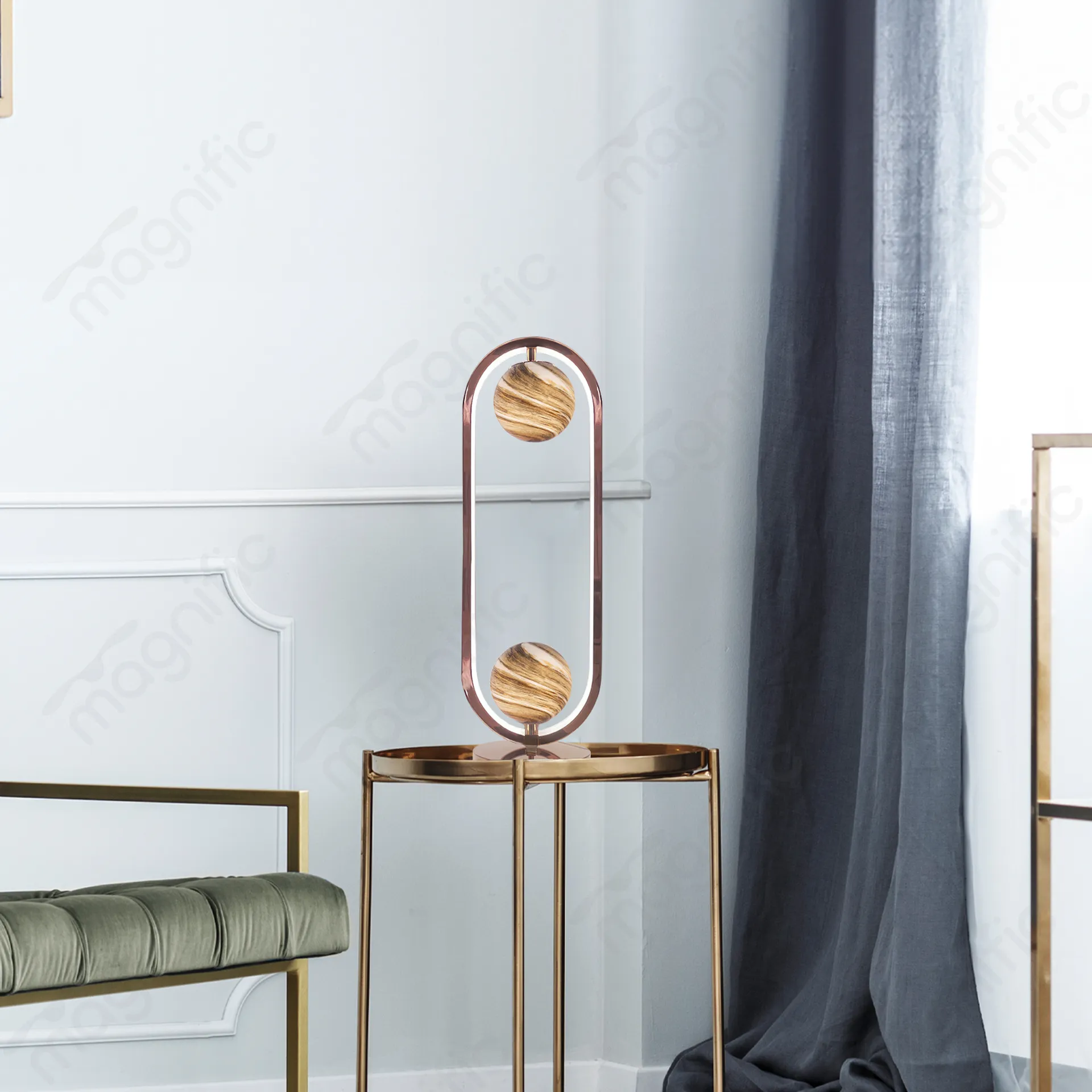 Magnific Designer Rose Gold Table Lamp