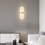 Modern Marble and Copper Wall Light