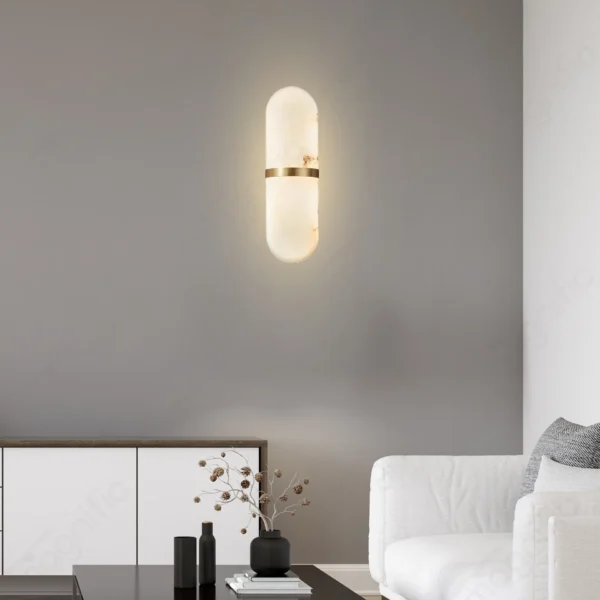 Modern Marble and Copper Wall Light