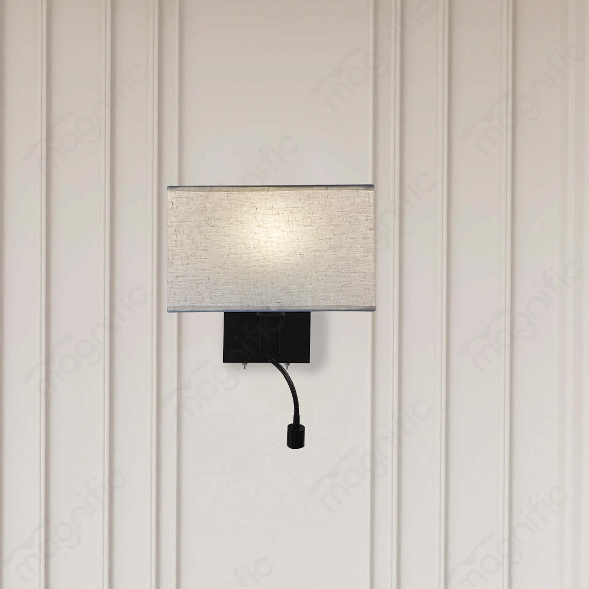 Magnific Fabric dual-light wall lamp