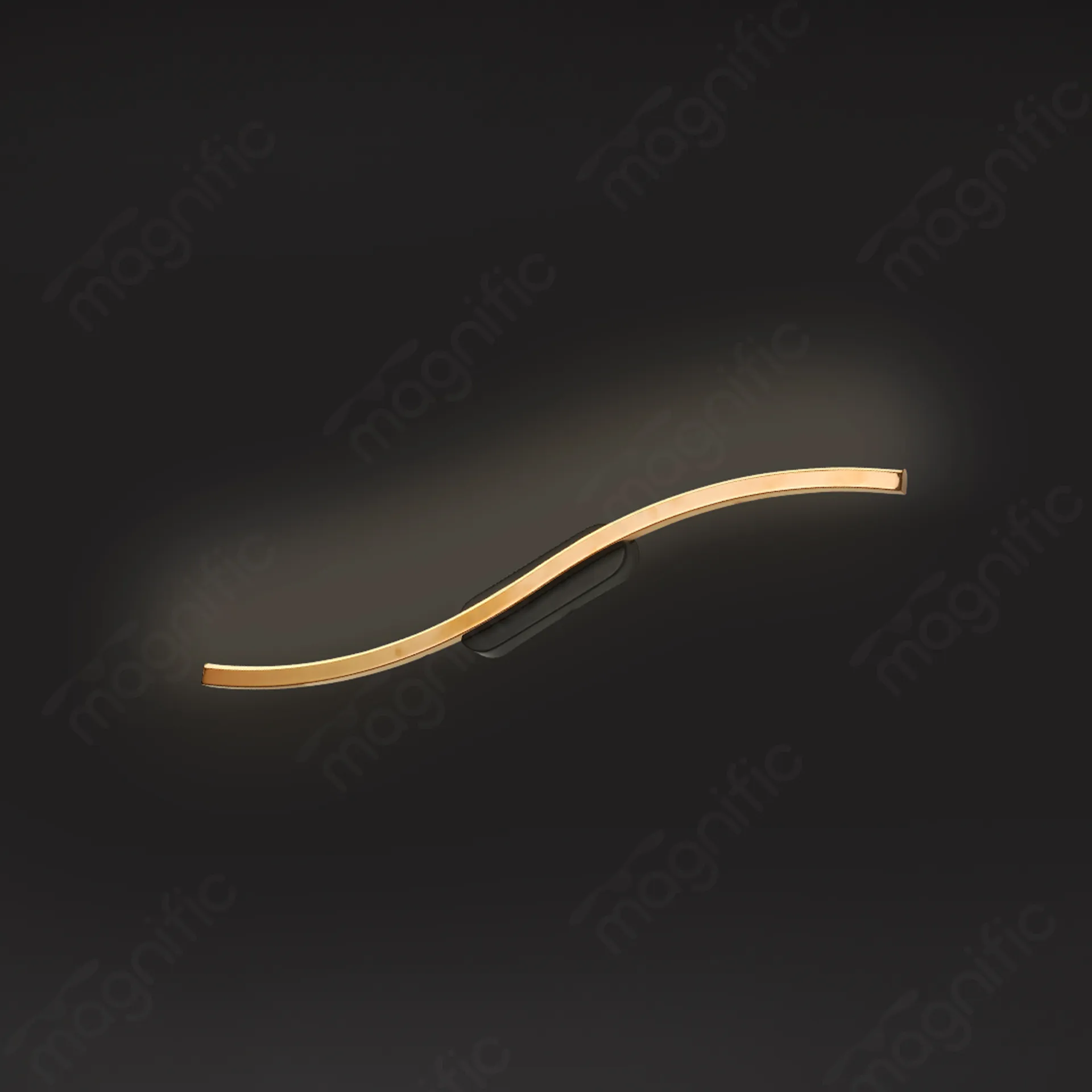 Magnific curved rose gold LED wall light
