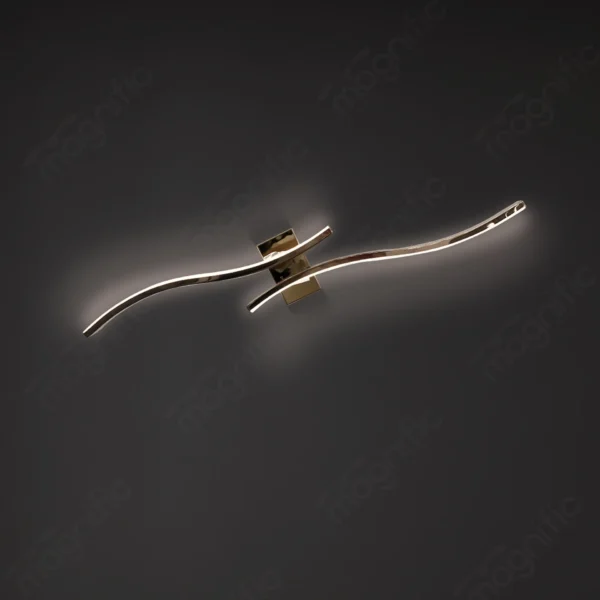 Magnific curved rose gold LED wall light