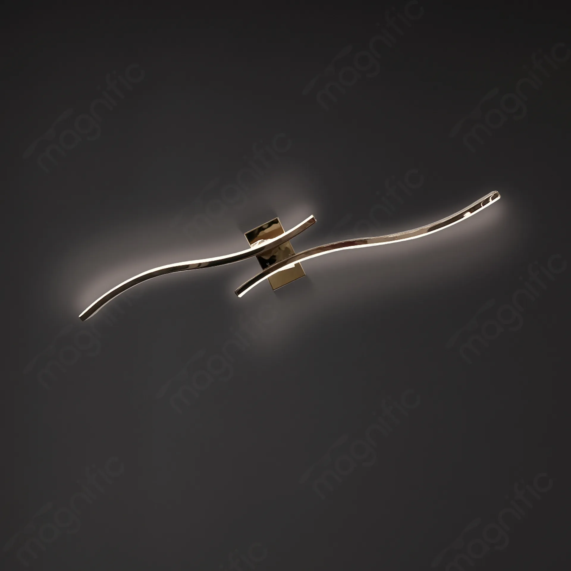Magnific curved rose gold LED wall light
