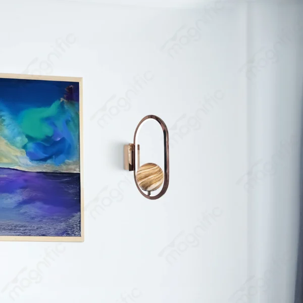 Magnific rose gold and alabaster LED wall light
