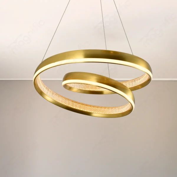 Magnific Spiral ring antique brass chandelier light