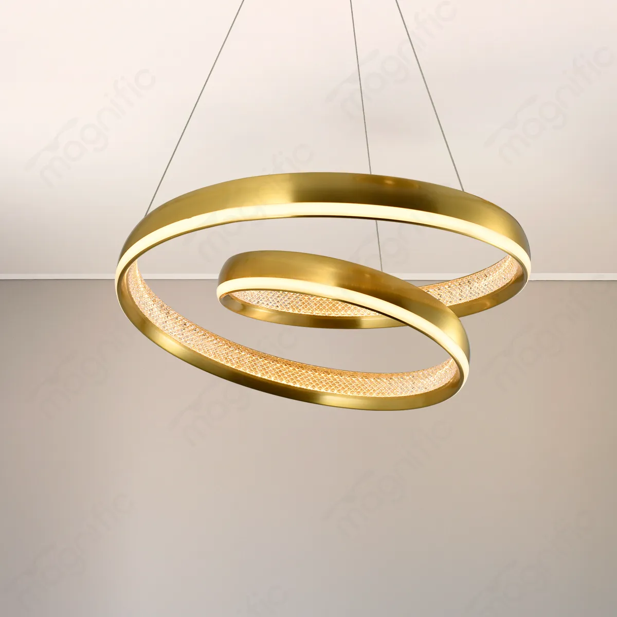 Magnific Spiral ring antique brass chandelier light