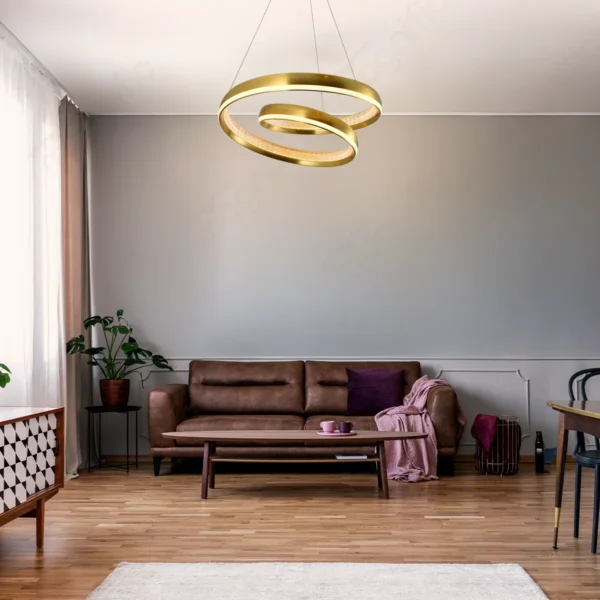 Magnific Spiral ring antique brass chandelier light