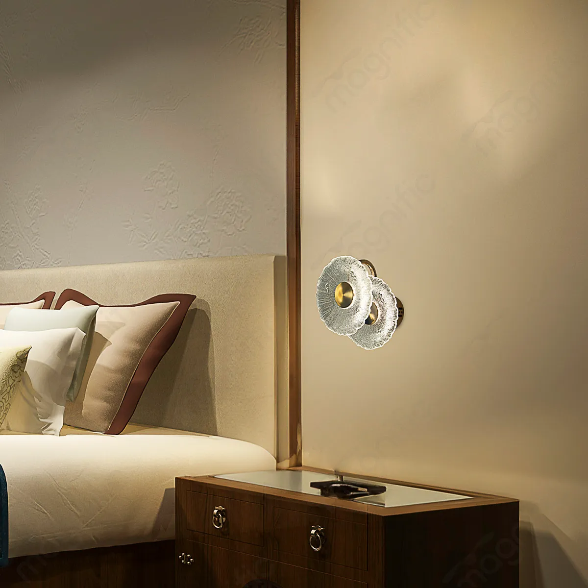 Magnific Modern Gold Glass Wall Lamp | Unique Dual Lighting