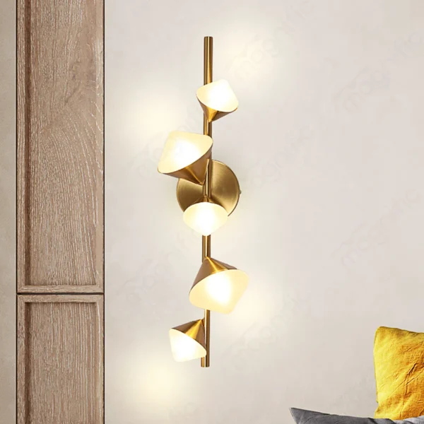 Magnific Modern Branching Wall Lamp | Antique Brass