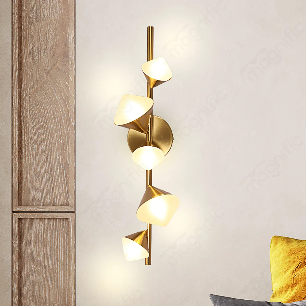 Magnific Modern Branching Wall Lamp | Antique Brass