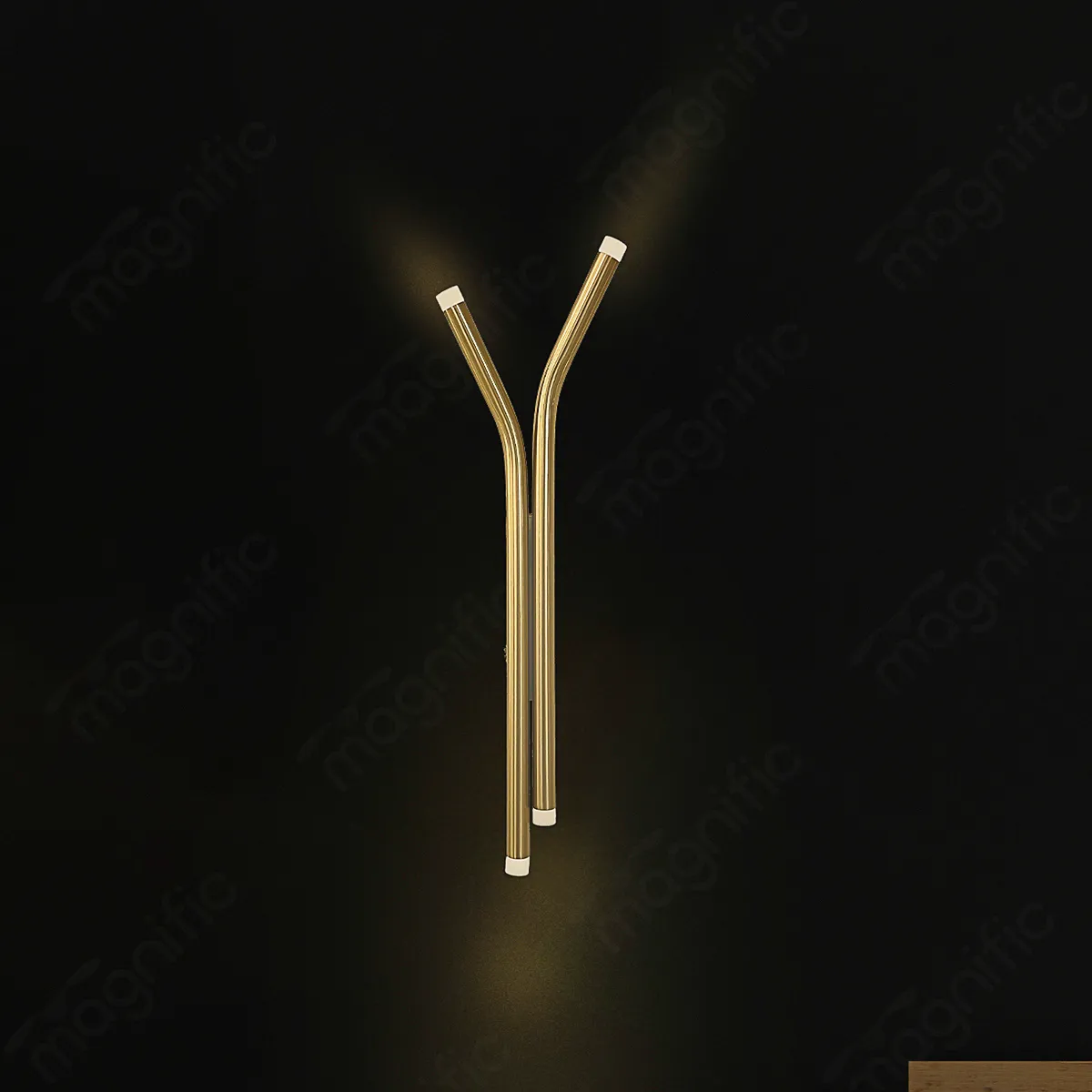 Magnific Modern Y-Shaped Brass LED Wall Light