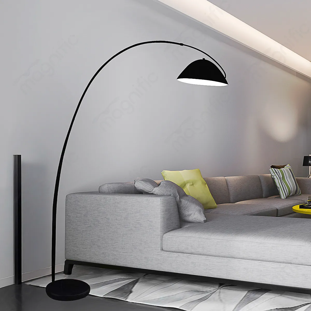 Magnific Elegant Chrome Overhanging Floor Lamp