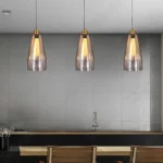 Magnific Sleek Amber Bronze Pendant for Dining Area