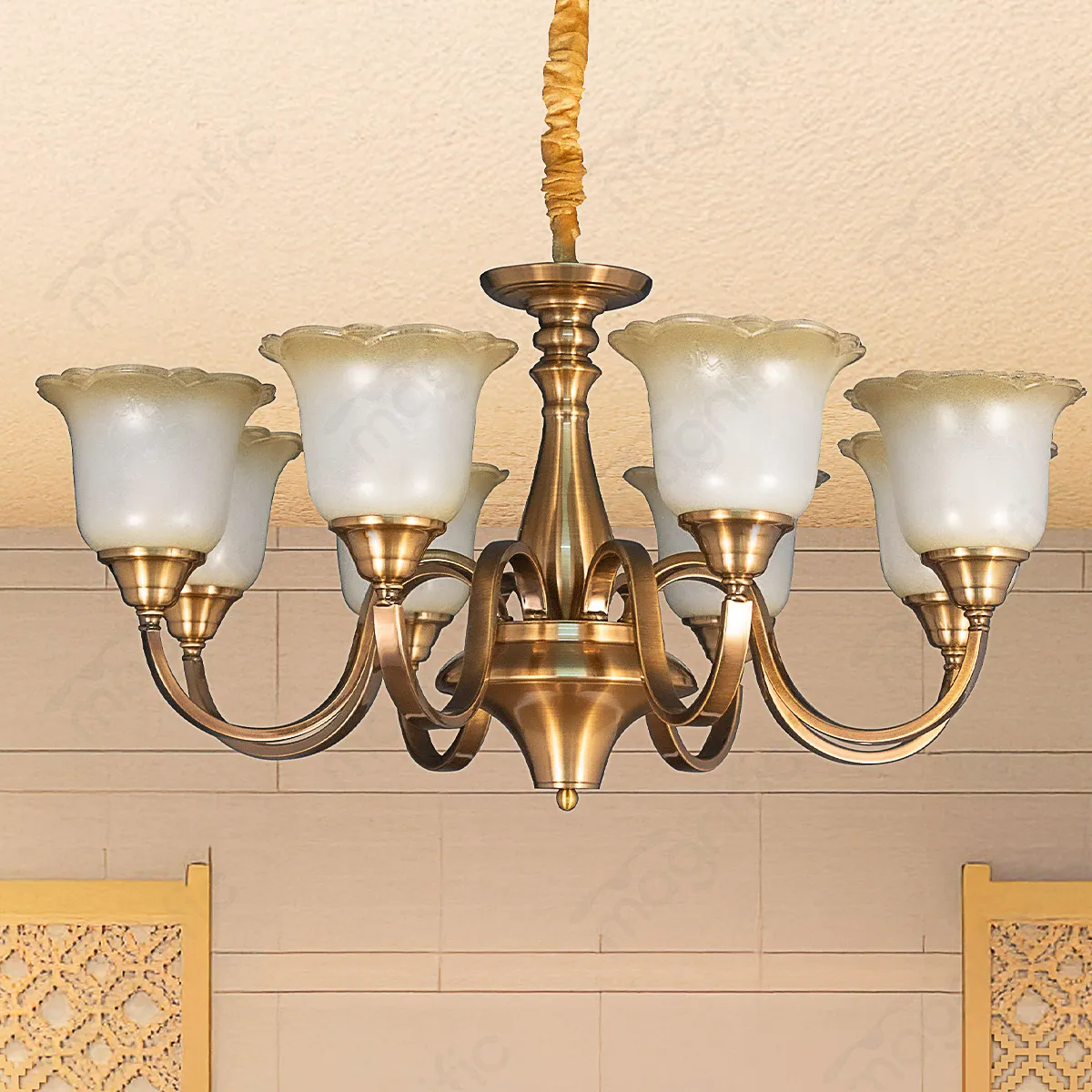 Magnific Antique Brass Chandelier for Living Rooms