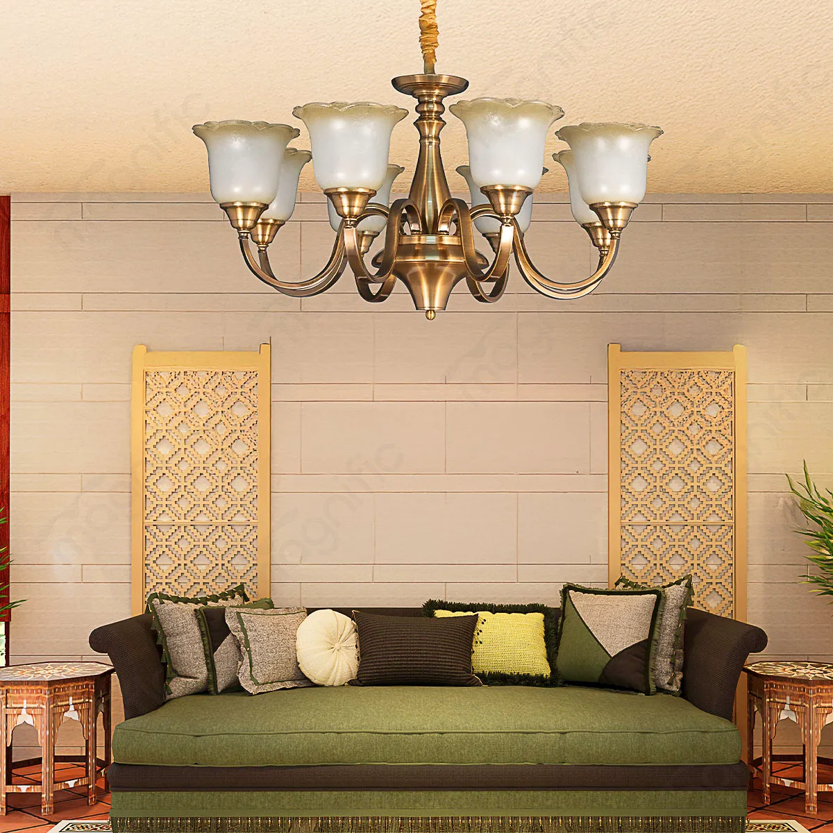 Magnific Antique Brass Chandelier for Living Rooms
