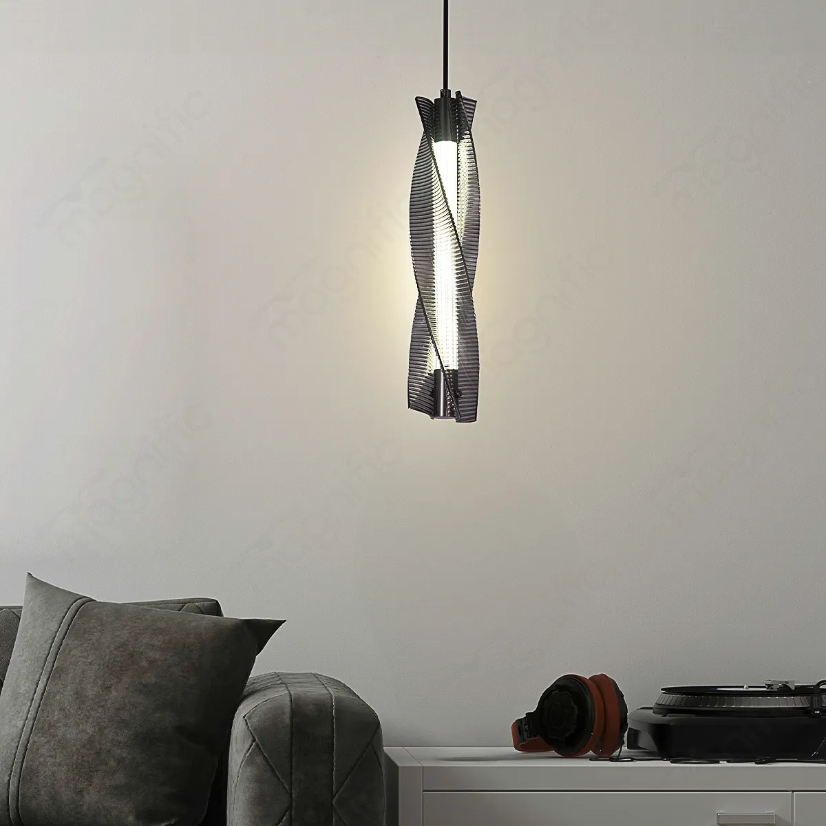 Magnific Sculptural Smoke Black LED Modular Light