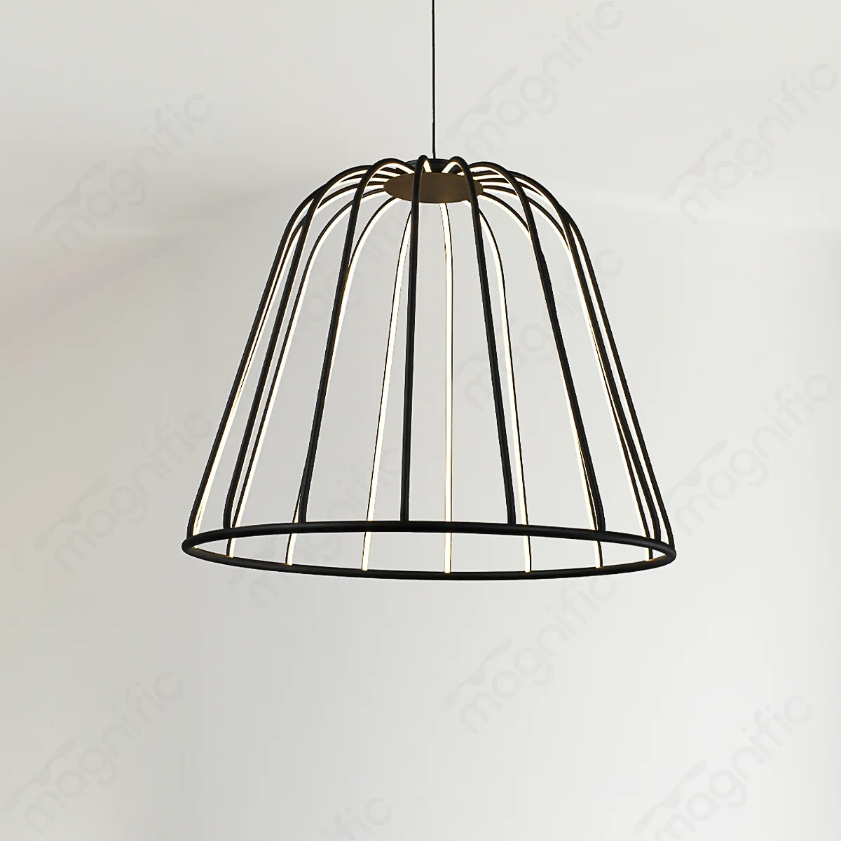 Minimalist Black Cage Pendant Light for Dining